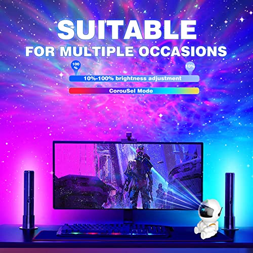 FSSQBFLC - Astronaut Galaxy Projector with Timer, Remote, LED Nebula Light