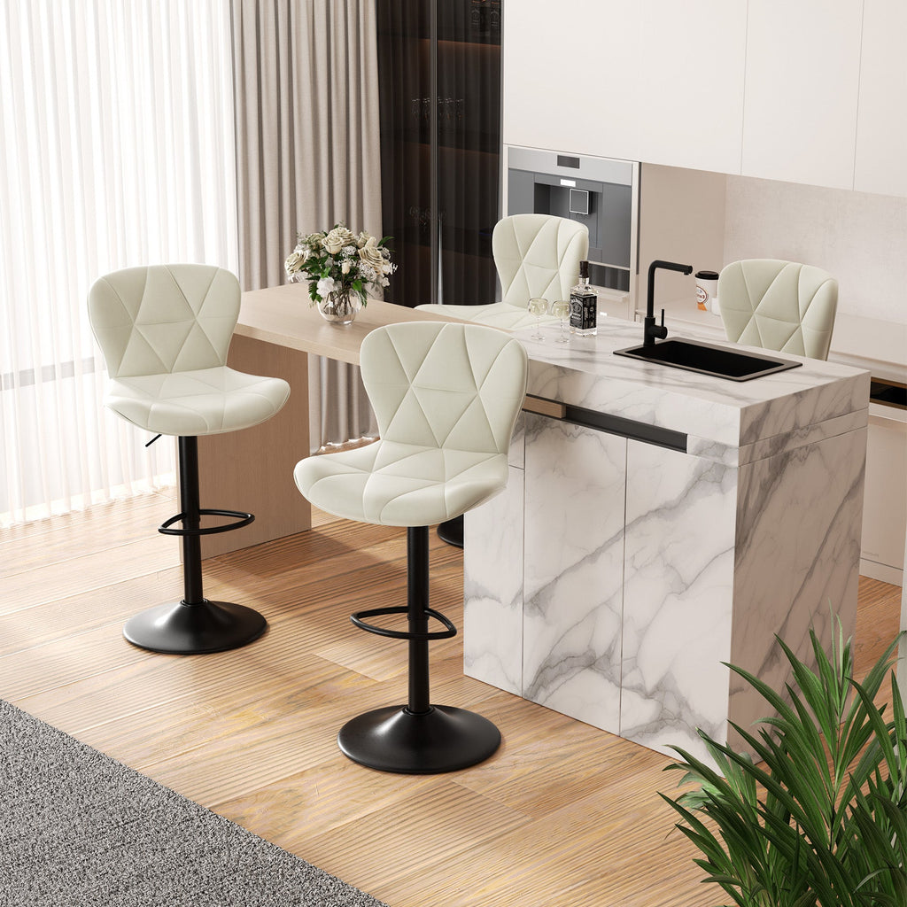Furnifort Modern Adjustable Faux Leather Bar Chair with Backrest