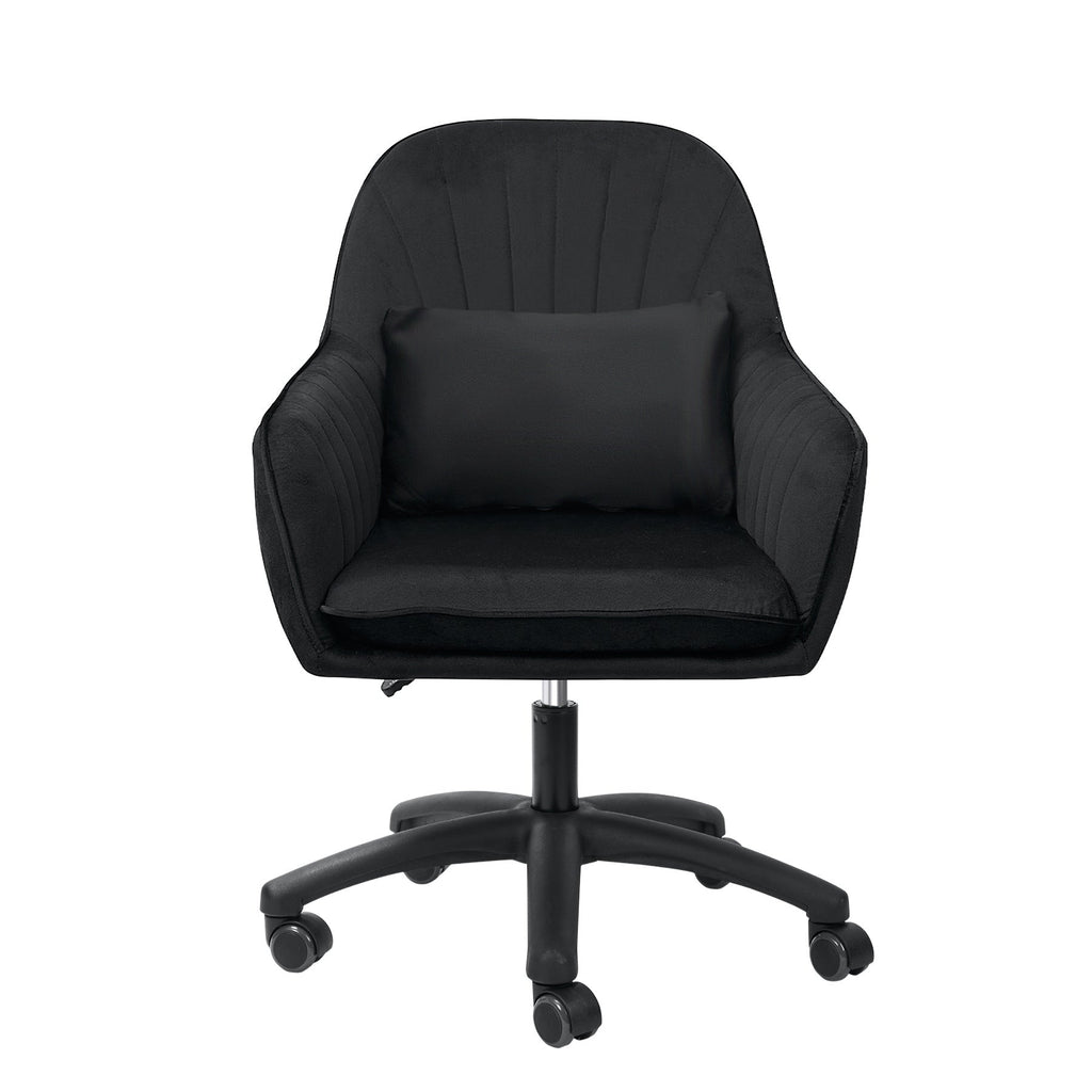 WZ Adjustable Velvet Desk Chair with 360° Swivel and high-density foam padding