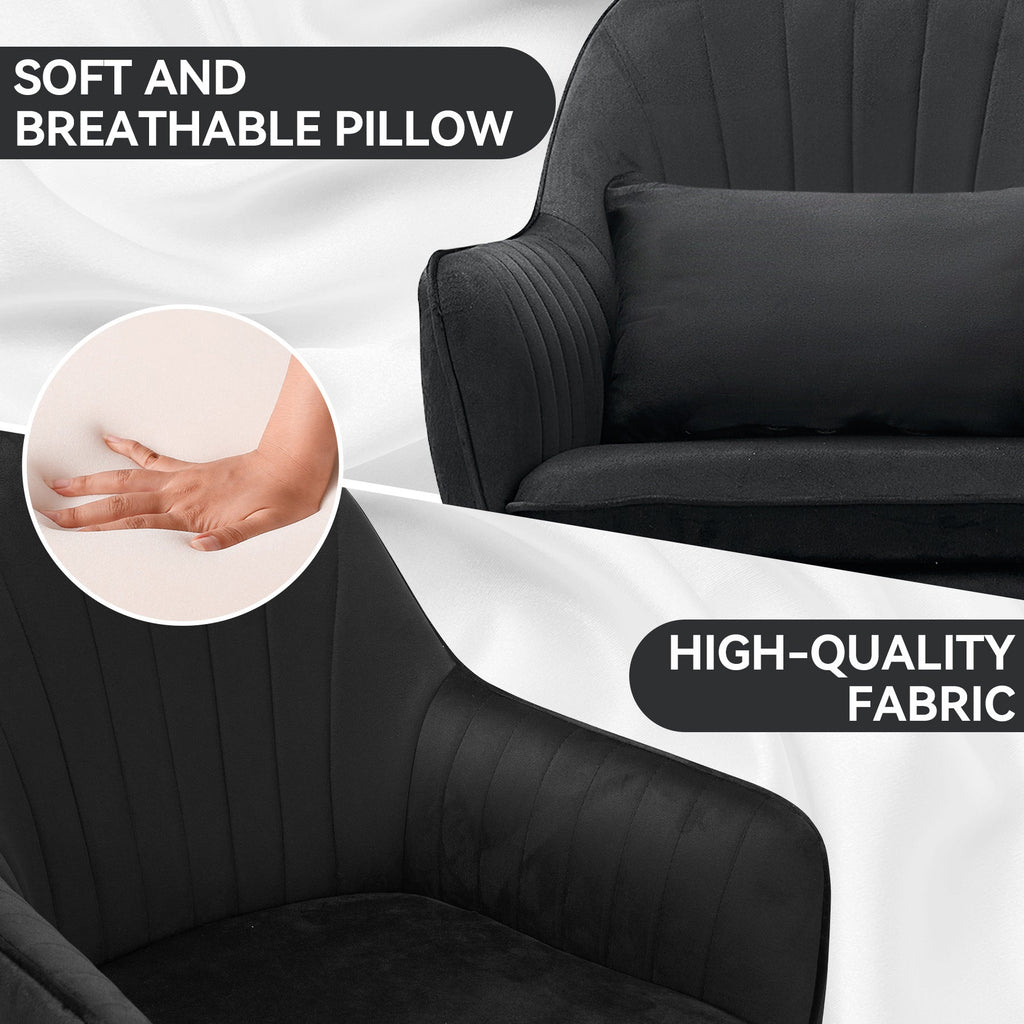 WZ Adjustable Velvet Desk Chair with 360° Swivel