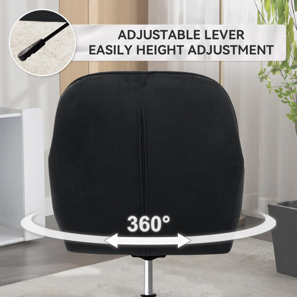 WZ Adjustable Velvet Desk Chair with 360° Swivel