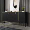 FUFU GAGA Modern 4-Door Buffet Cabinet with Storage Drawer - Black