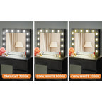 Oikiture Vanity with Mirror and 4 Drawer, 3 Side Chest Drawers, Black