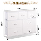 WLIVE Dresser for Bedroom, 7 Drawers, TV Stand, White