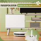 WLIVE TV Cabinet 160 cm Lowboard with 2 Doors up to 70 Inches White 160 x