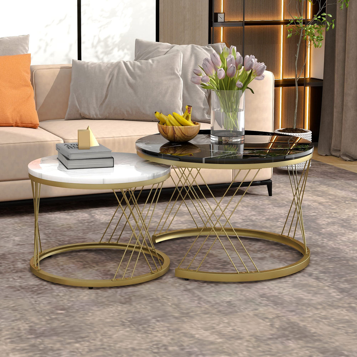 Merax WF300416BAA Round Coffee Table