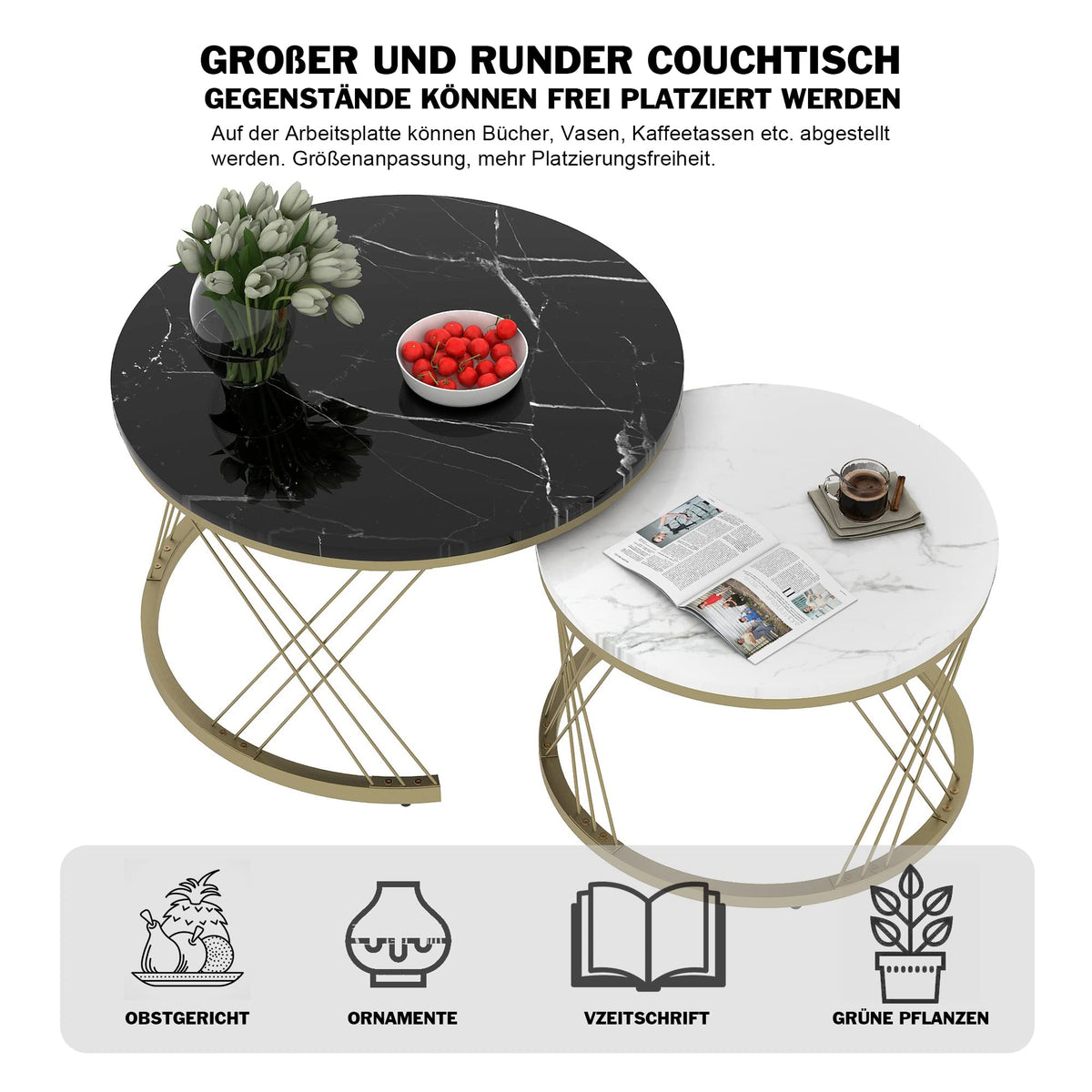 Merax WF300416BAA Round Coffee Table