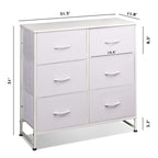 WLIVE Fabric Chest of Drawers Bedroom Dresser 6 Drawer Double Chest of Drawers Storage Tower with Fabric Storage
