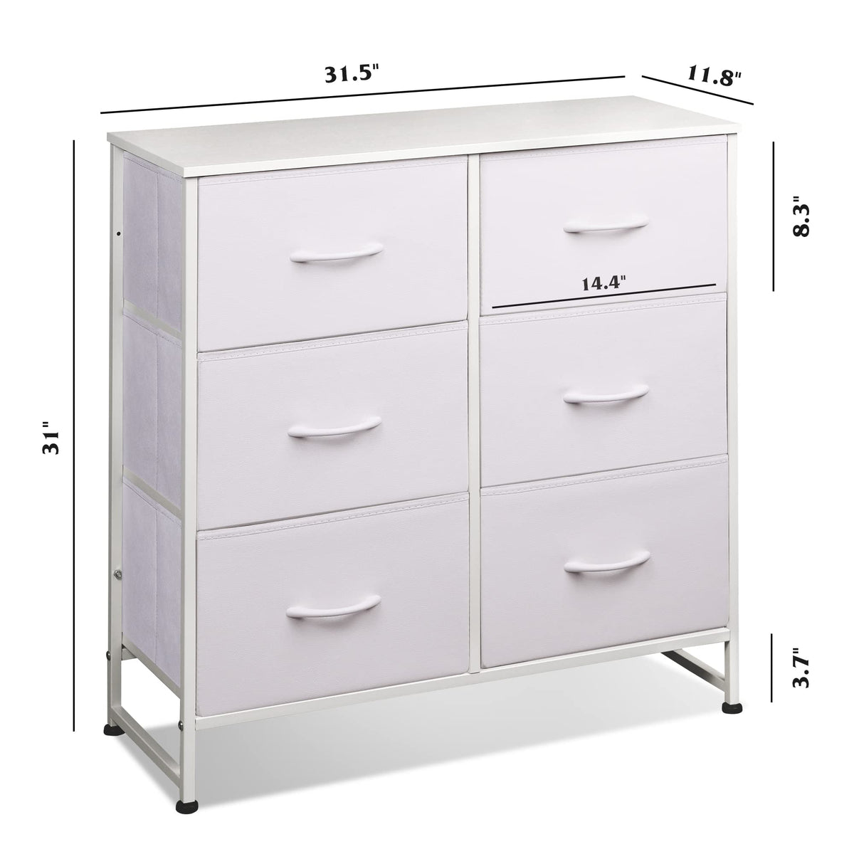 WLIVE Fabric Chest of Drawers Bedroom Dresser 6 Drawer Double Chest of Drawers Storage Tower with Fabric Storage