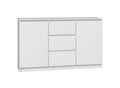 VBChome Chest of Drawers with 2 Doors and 3 Drawers, 120 x 40 x 75 cm, White, Handle-Free Drawer Chest of Drawers, Multi-Purpose Cabinet for Hallway, Bedroom, Living Room, Children's Room, Modern White