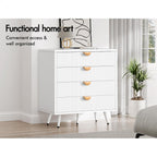 ALFORDSON Fluted Front Chest of 4 Drawers Modern Bedroom Tallboy Dresser