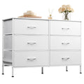 WLIVE Dresser for Bedroom with 6 Fabric Drawers, White