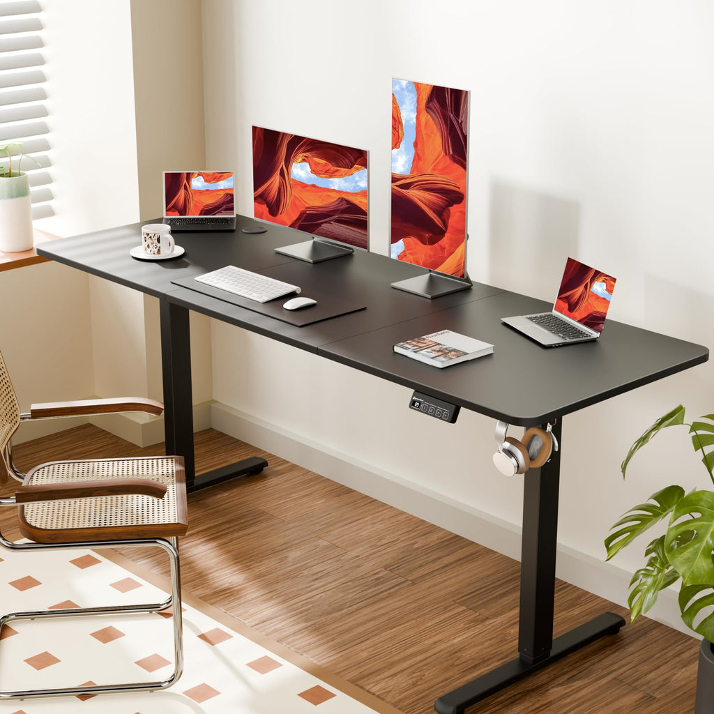 67"x24" Standing Desk, Height Adjustable Sit-Stand Home Office, Black