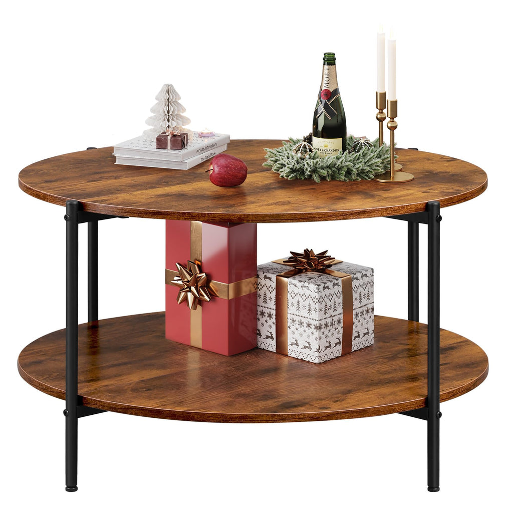 WLIVE Round Coffee Table ACJ504 (Light Brown)