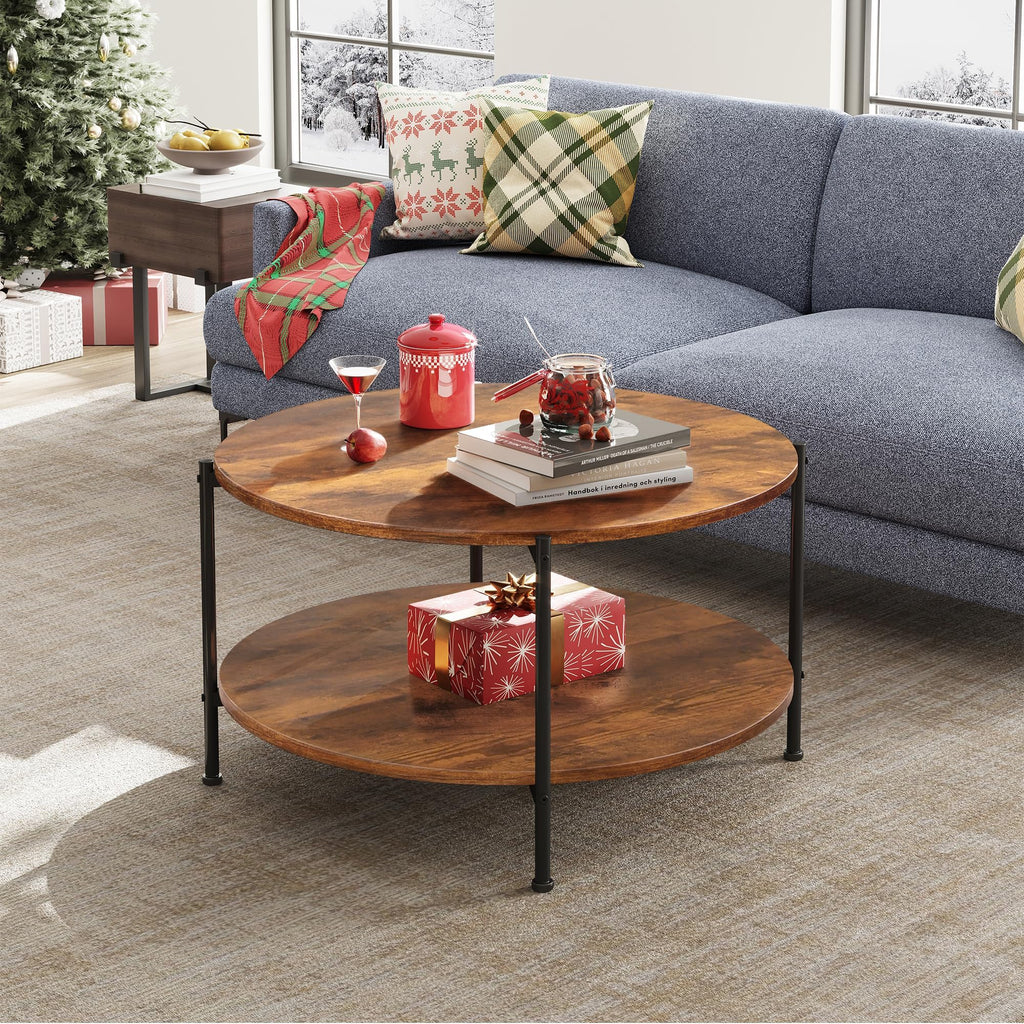 WLIVE Round Coffee Table ACJ504 (Light Brown)