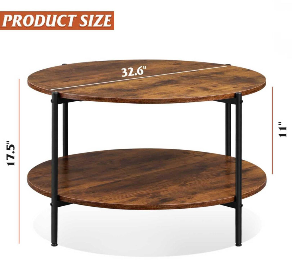 WLIVE Round Coffee Table ACJ504 (Light Brown)