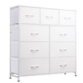 WLIVE Tall Dresser for Bedroom, 9 Drawer Chest of Drawers, White