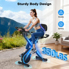 Upgraded Folding Exercise Bike with 16-Level Adjustable Magnetic Resistance, 350LBS Quiet Foldable Indoor Cycling Bike, Fitness Stationary Bike with LCD Display & Large Comfortable Seat Cushion