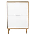HOME DECO FACTORY Shoe Cabinet with 2 Doors Entrance White and Brown