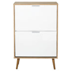 HOME DECO FACTORY Shoe Cabinet with 2 Doors Entrance White and Brown