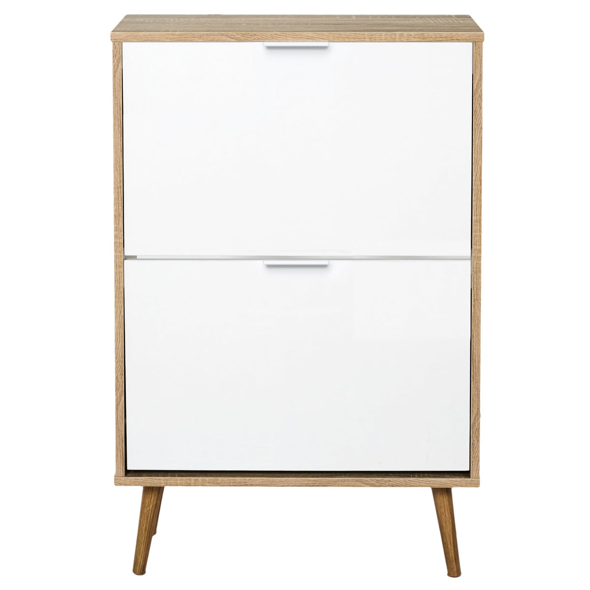 HOME DECO FACTORY Shoe Cabinet with 2 Doors Entrance White and Brown