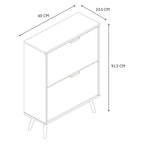 HOME DECO FACTORY Shoe Cabinet with 2 Doors Entrance White and Brown