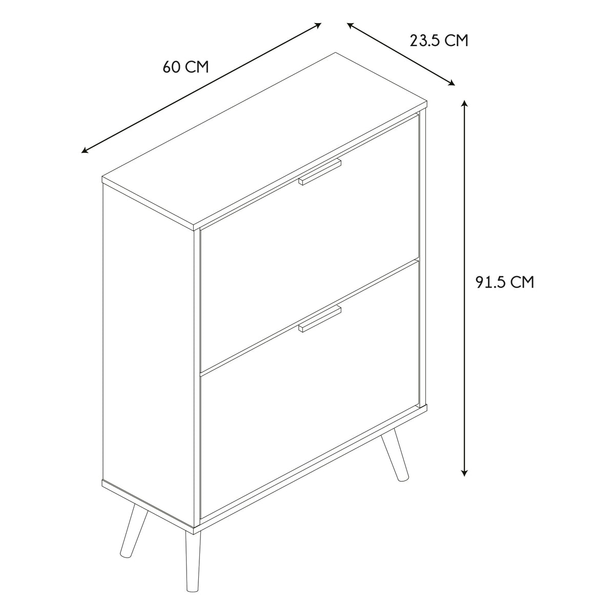 HOME DECO FACTORY Shoe Cabinet with 2 Doors Entrance White and Brown