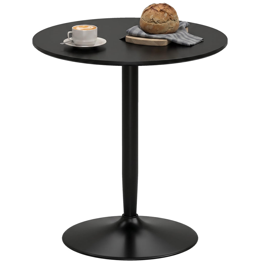 HOMCOM 28" Round Dining Table, Bistro Table for 2-4 People, Black