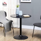 HOMCOM 28" Round Dining Table, Bistro Table for 2-4 People, Black