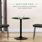 HOMCOM 28" Round Dining Table, Bistro Table for 2-4 People, Black