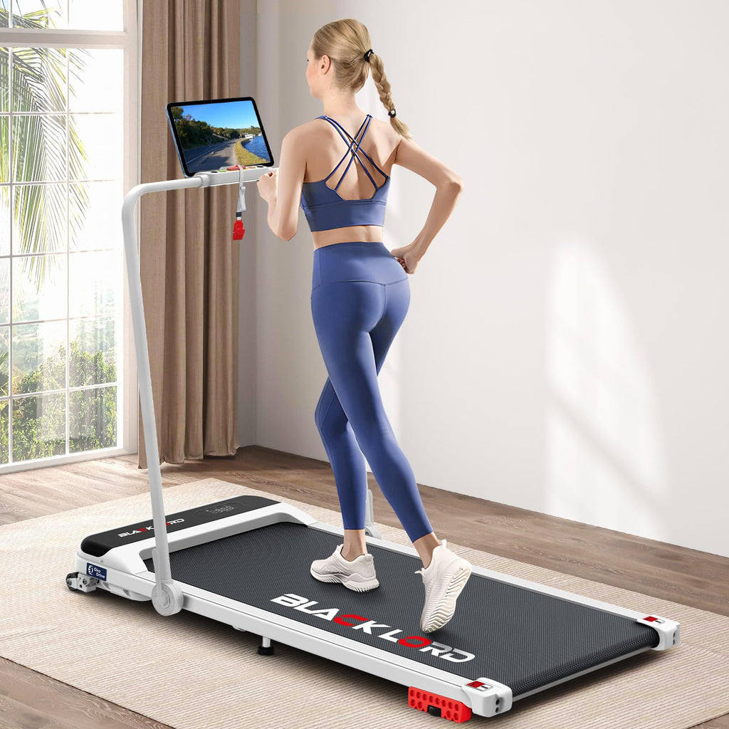 BLACK LORD 3.4HP Incline Walking Pad Treadmill Handle 40cm Belt MS2H White