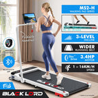 BLACK LORD 3.4HP Incline Walking Pad Treadmill Handle 40cm Belt MS2H White