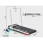 BLACK LORD 3.4HP Incline Walking Pad Treadmill Handle 40cm Belt MS2H White