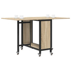 vidaXL Folding Dining Table with Wheels 130 x 80 x 76.5 cm