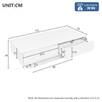 LED Coffee Table with Storage White High Gloss Coffee Table for Living Room with 16 Colors, 2 Drawers, and Remote Control – Modern Rectangular Table for Living Room, Office, and Store 115x55x34cm