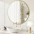30 Inch Gold Round Mirrors Large Round Bathroom Wall Mirror with Tempered Glass Shatterproof for Entryway Living Room Bedroom (30 Inch, Gold)