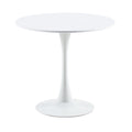 buybyroom Scandinavian Modern Round Dining Table, Diameter - 80 cm, Minimalist Small Table for Kitchen, Dining Room and Living Room - White