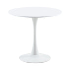buybyroom Scandinavian Modern Round Dining Table, Diameter - 80 cm, Minimalist Small Table for Kitchen, Dining Room and Living Room - White