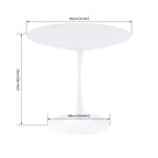 buybyroom Scandinavian Modern Round Dining Table, Diameter - 80 cm, Minimalist Small Table for Kitchen, Dining Room and Living Room - White