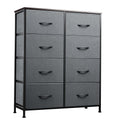 WLIVE 8 Drawer Fabric Dresser for Bedroom, Tall Storage Tower, Dark Grey