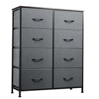 WLIVE 8 Drawer Fabric Dresser for Bedroom, Tall Storage Tower, Dark Grey