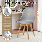 120cm Round Dining Table with 6 Dining Chairs, Round Kitchen Table with Wooden Base, MDF Board, Kitchen Chairs with Plastic Backrest for 4-6 People, Dark Brown+Grey