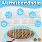 YRHome Garden shower, floor shower, outdoor shower, camping shower, aluminum/WPC, Sauna shower, round, Ø 70cm, fountain height up to 4 m, non-slip stand, weather-resistant, wood look for garden, pool,