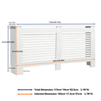 FATIVO 90cm Tall Radiator Cover Extra Height White MDF Horizontal Slat