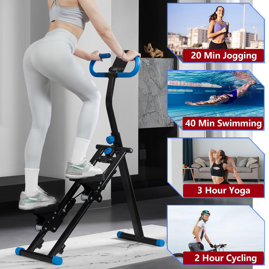 Stair Stepper for Home Gym Exercise, Vertical Climber Exercise Machine for Full Body Workout, Compact Folding Cardio Exercise Climber with Adjustable Handlebar (Pink)