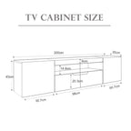 TRIOBLADE 200cm TV Stand Cabinet with Storage White High Gloss TV Unit Cabinet with LED Lights Modern Entertainment Unit for Living Room Bedroom for up to 75" TVs (white tv stand)