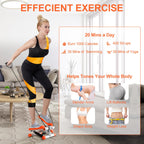 Mini Stepper for Exercise, Stair Stepper with Resistance Band and Calories Count