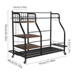 Wisfor Golf Storage Garage Organizer, Golf Rack fits 2 Golf Bags with Lockable 360° Wheels Stand for Indoor & Outdoor Golf Equipment Storage with 3 Shelves, Club Holder, Ball Basket & Hooks