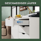 DEVAISE 5 Drawer Rolling Storage Cabinet Mobile White