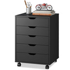 DEVAISE 5 Drawer Mobile Filing Cabinet Black